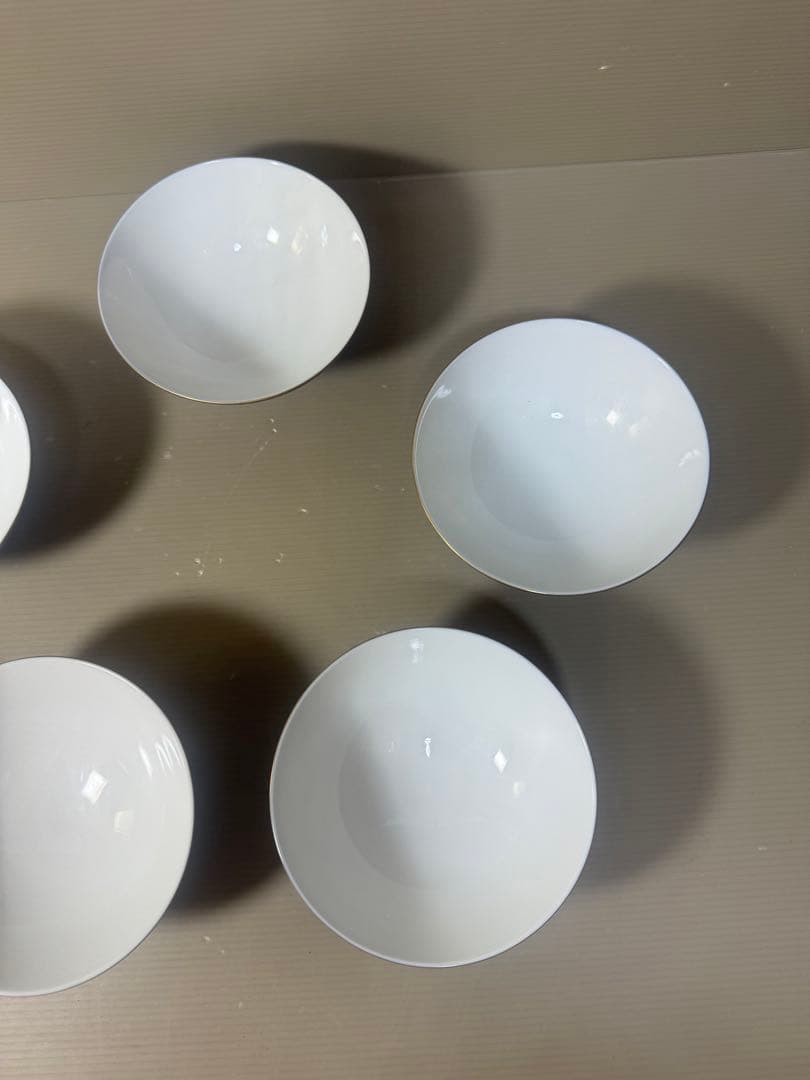 2557 深川製磁　牡丹金ミル　茶碗　5客　金彩　未使用