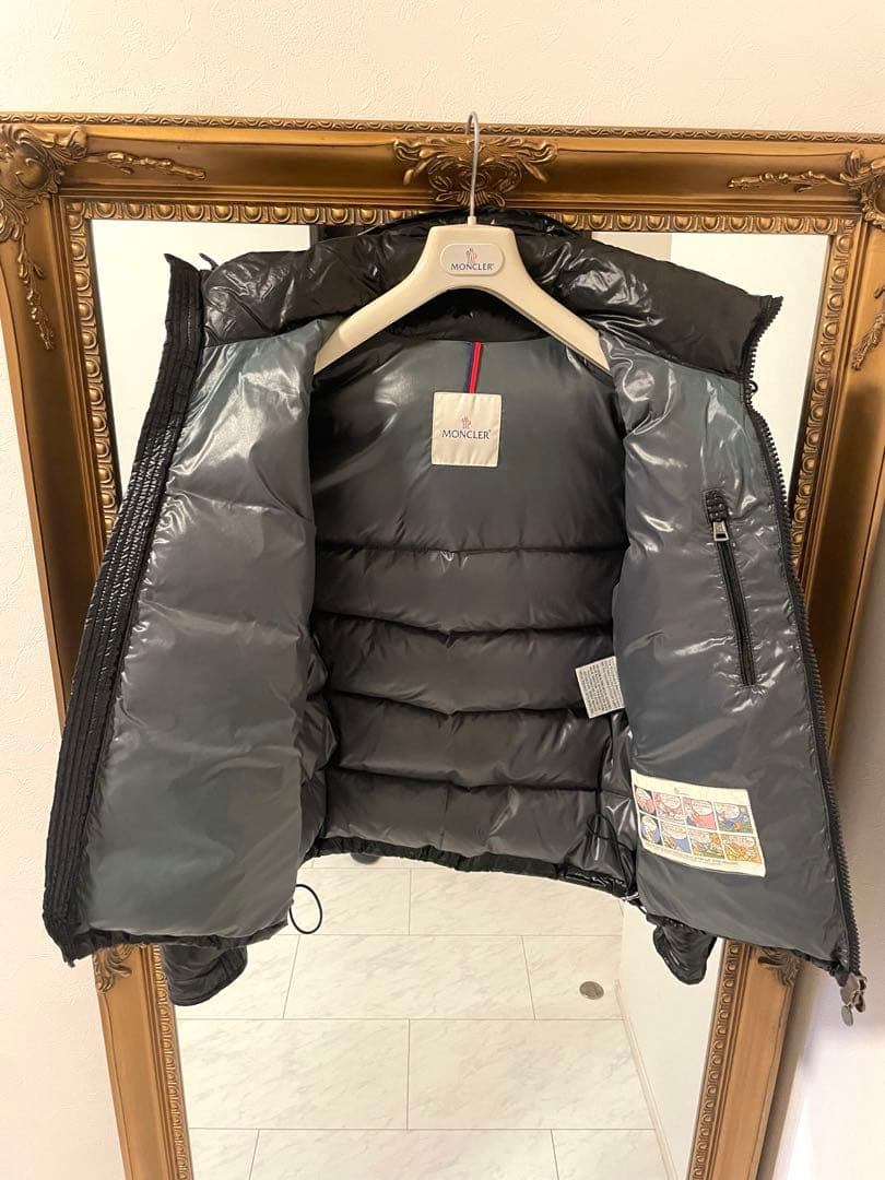 極美品モンクレールMAYAマヤ★サイズ2艶有黒L/モンクレールジャパン製正規品
