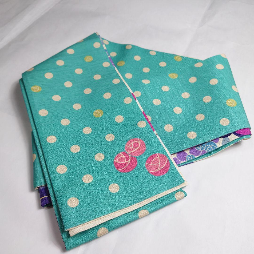 正絹 半幅帯 wakka ワッカ ハチドリ 大花 図案 訳あり