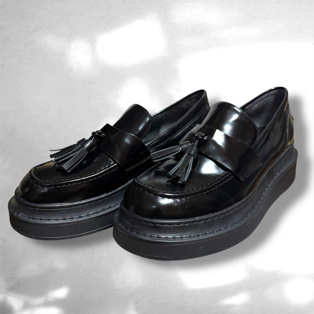 ランバンオンブルー　タッセルローファー　エナメル　ブラック　L 24.5㎝