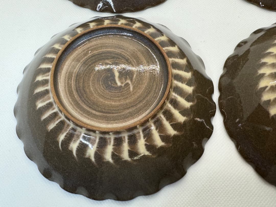 白鷺サギ絵皿(現川焼) ４客