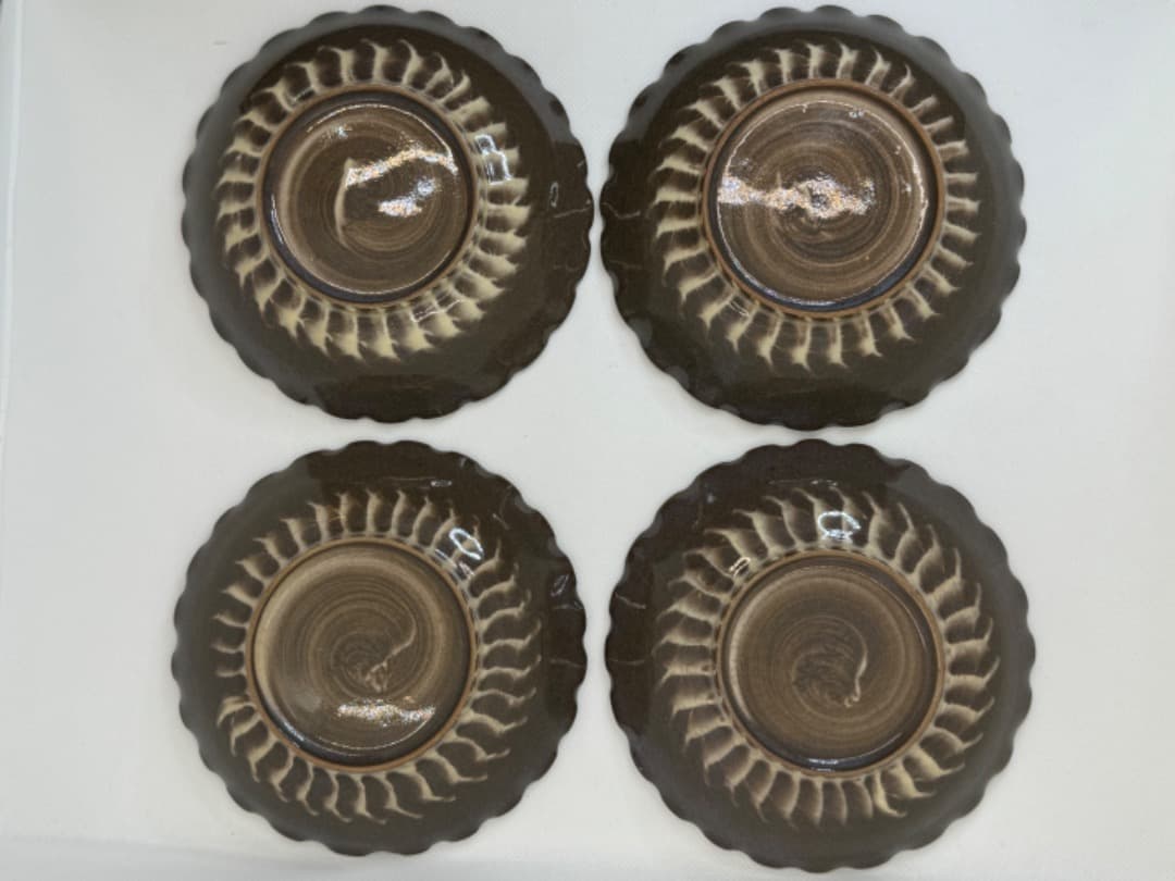 白鷺サギ絵皿(現川焼) ４客