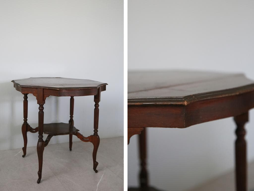 英国アンティーク木製ウィンドウテーブル/オケージョナル/サイド机(89-260)