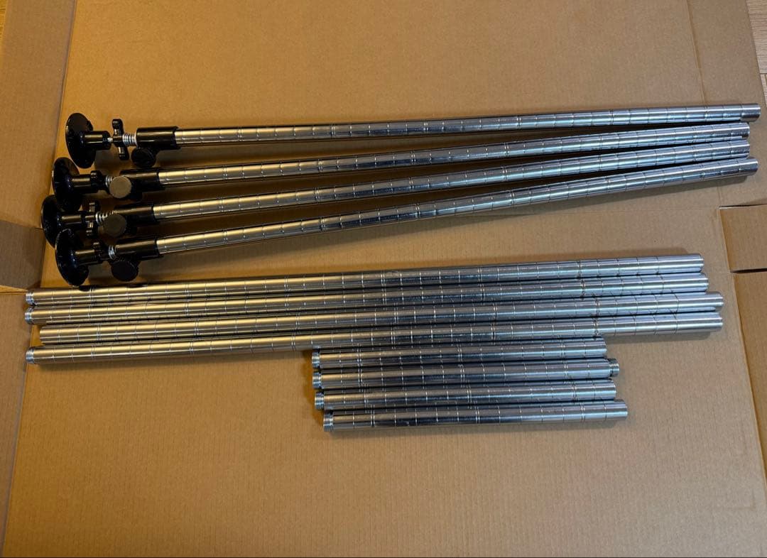 ルミナス スリム スチールラック 突っ張り付き 幅80×奥行50 ウッドシート付