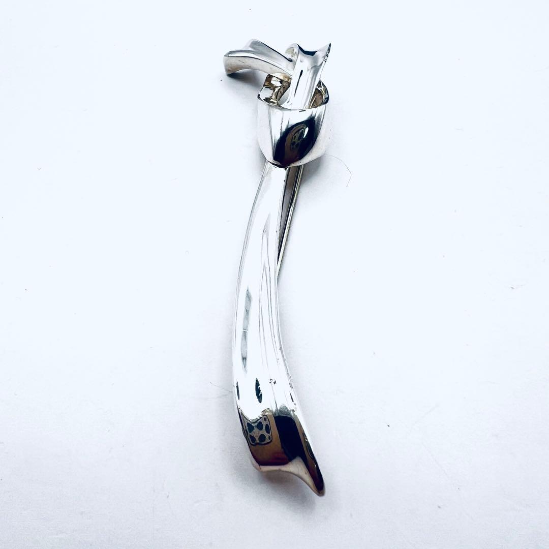 美品✨ティファニー　リボン　ピンブローチ　シルバー　Knot ヴィンテージ
