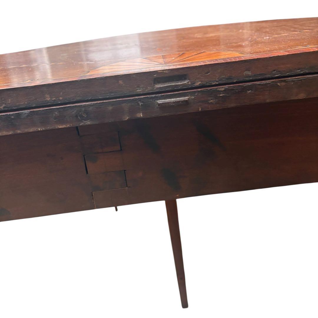 象嵌 ゲートレッグ コンソールテーブル 半円 折りたたみ 円形 アンティーク