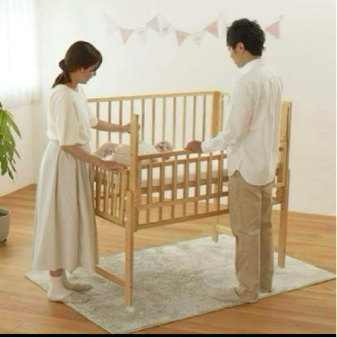 美品 部品完備 大和屋 レギュラーサイズ トール Wオープン ベビーベッド