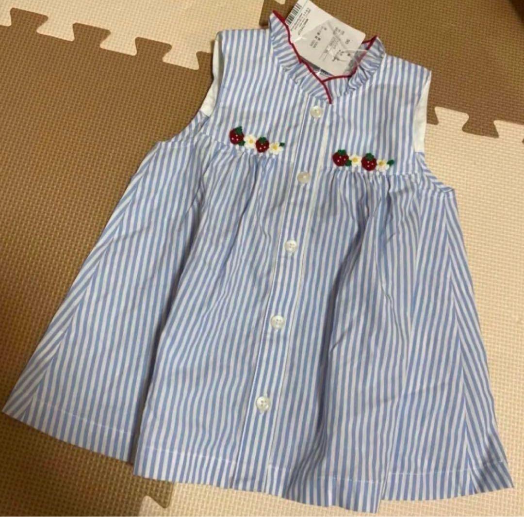 familiar いちご刺繍　ファミリア　イチゴ　フラワー　ブラウス