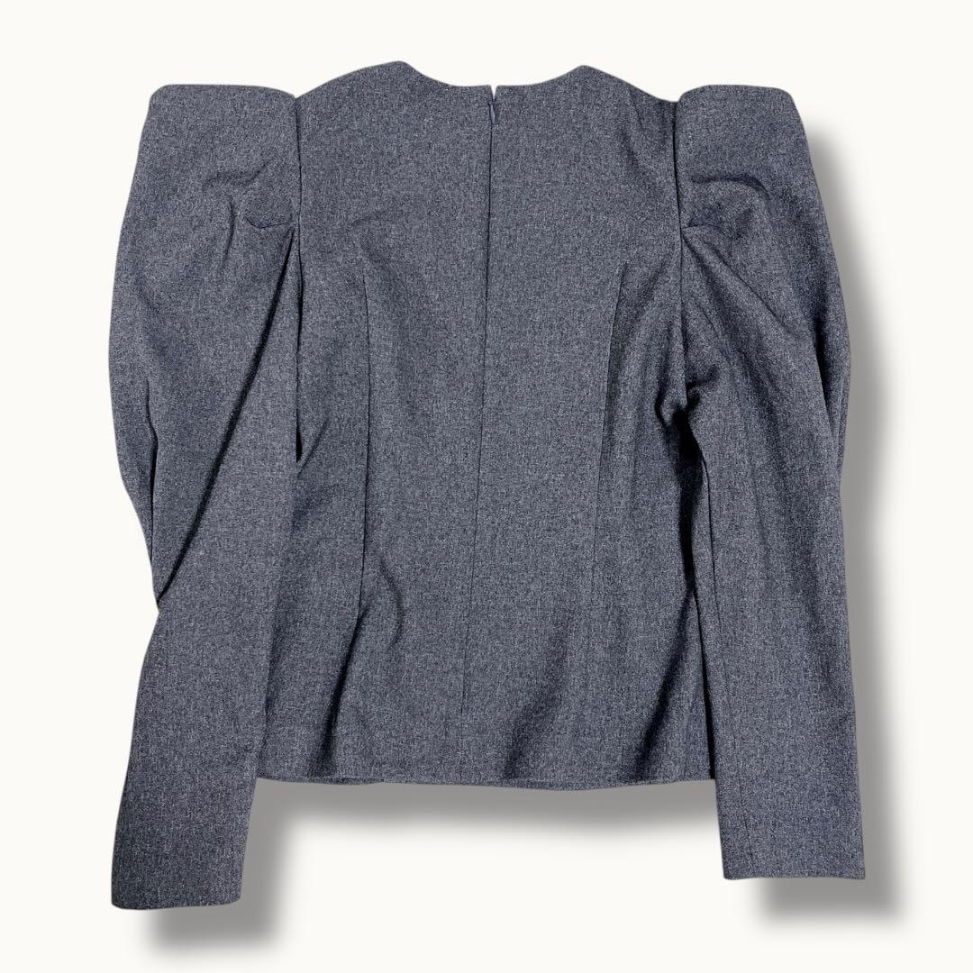 【専用】とんがりトップス　グレー　パフスリーブ　長袖 サイズ2