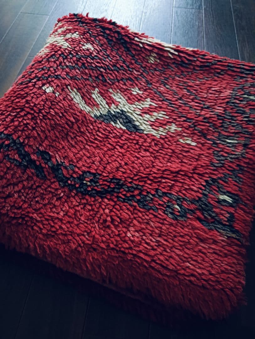 冬用　長毛のブルガリビンテージラグ♪上質ウール　アフガニスタン　トルクメン