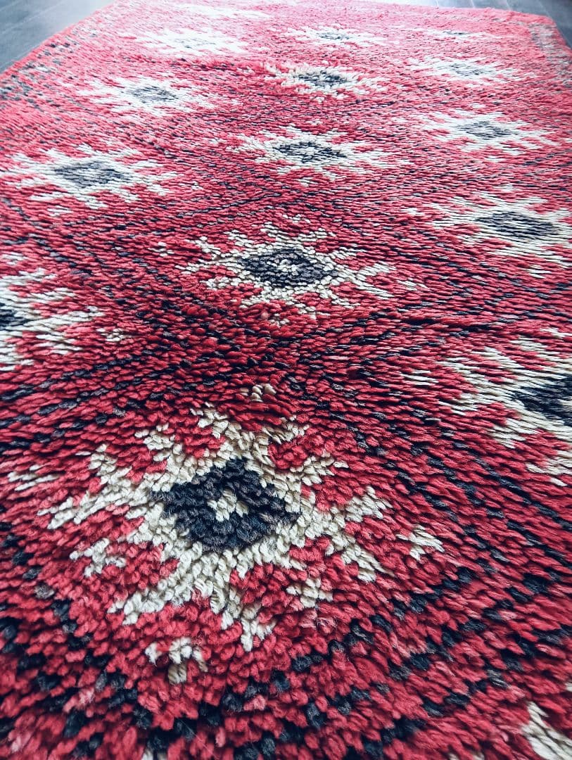 冬用　長毛のブルガリビンテージラグ♪上質ウール　アフガニスタン　トルクメン