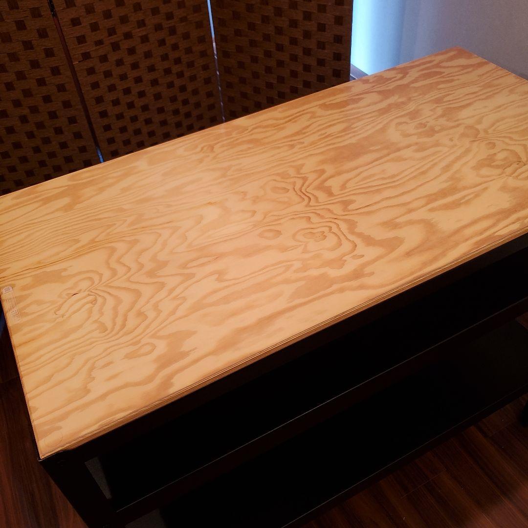 IKEA BROR ブロール 作業台 2段棚付き収納 木製天板 抗菌マット付き