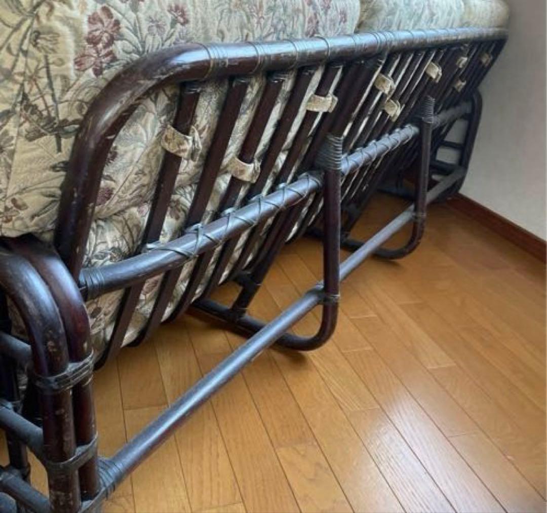 【ときや様】ヴィンテージラタン ヤマカワラタン 山川ラタン 籐 ラタンソファ