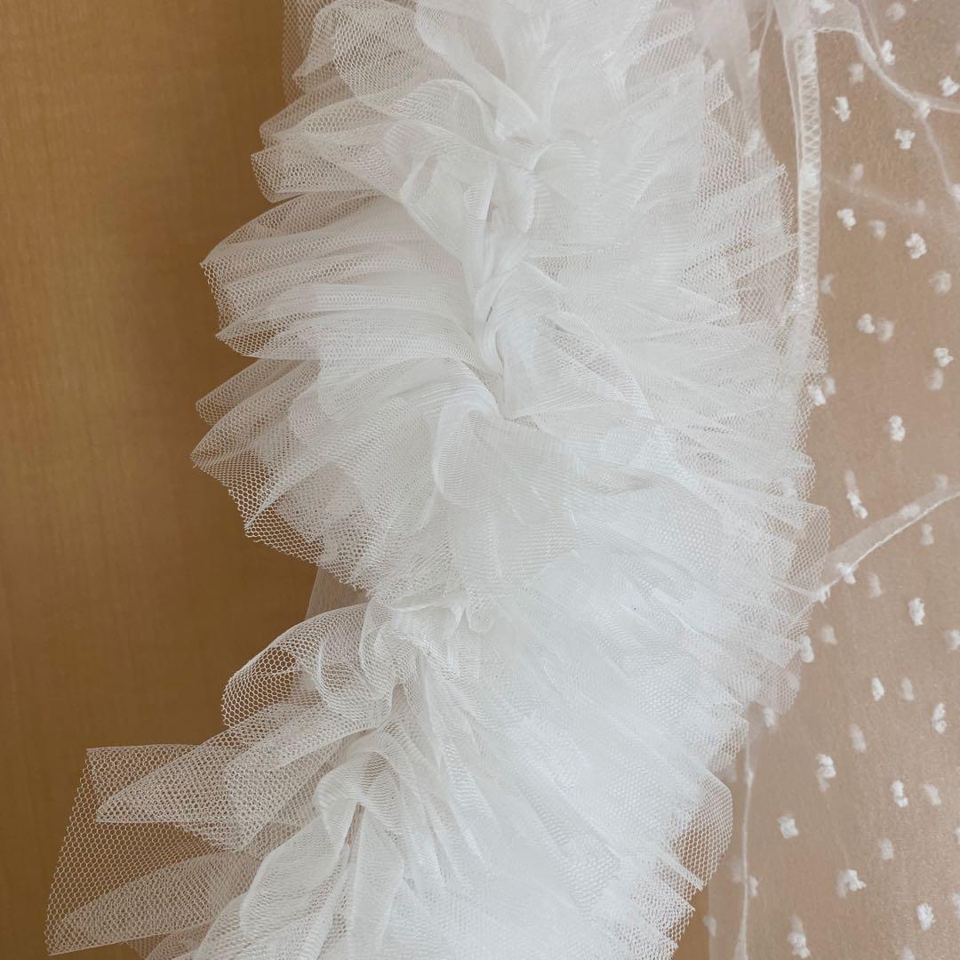 新品bibiy. CAMILLE SHEER TOP ホワイトチュールトップス