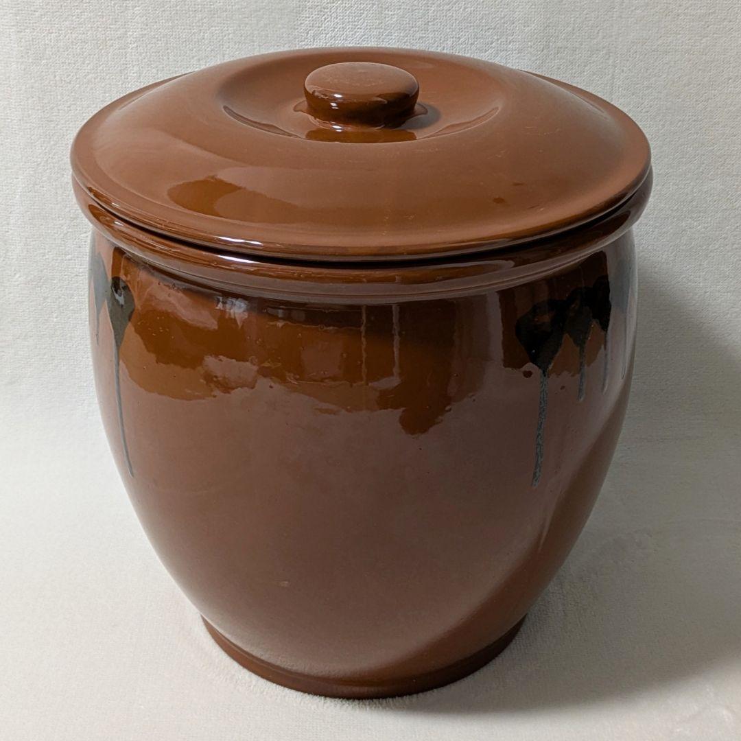 【希少】常滑焼 久松窯 10号 18L 丸壺 蓋付き 漬物 容器 味噌 梅干し