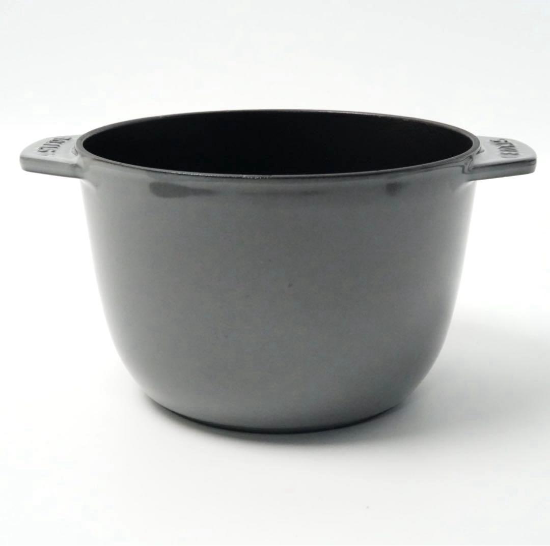 【美品】staub ラ・ココット de GOHAN M 16cm グレー