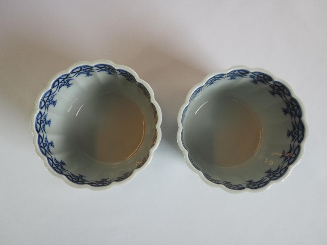 2代三浦竹泉造『染付桶川火入一対』（共箱）＊おまけ灰付き