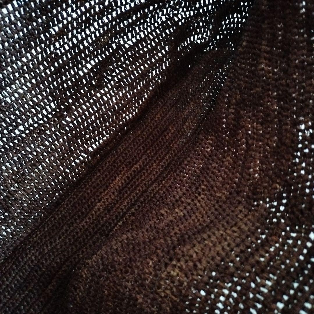 美品大容量サンアルシデ ラフィア トートバック カゴ ブラウン 肩がけ