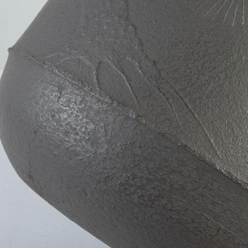 茶道具　釜師　菊池政光作　松文　阿弥陀釜　共箱　V　9904A