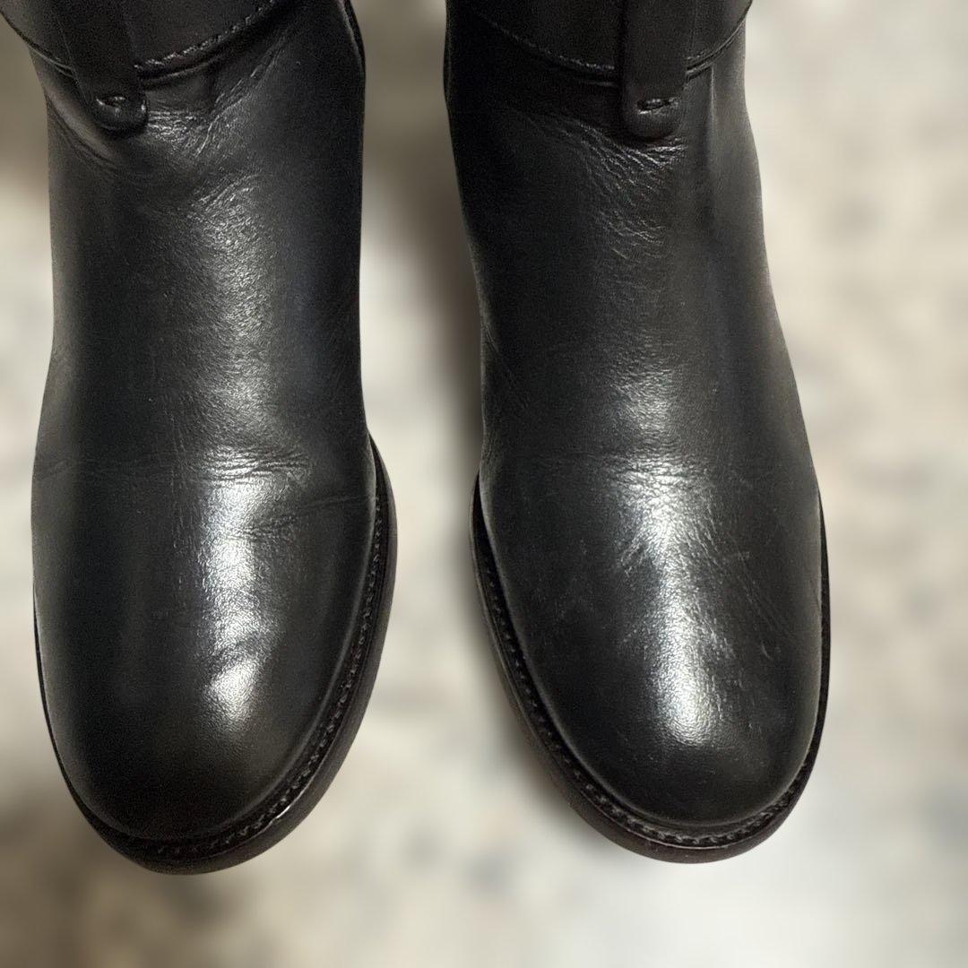 トリーバーチブラックレザー ロングブーツ