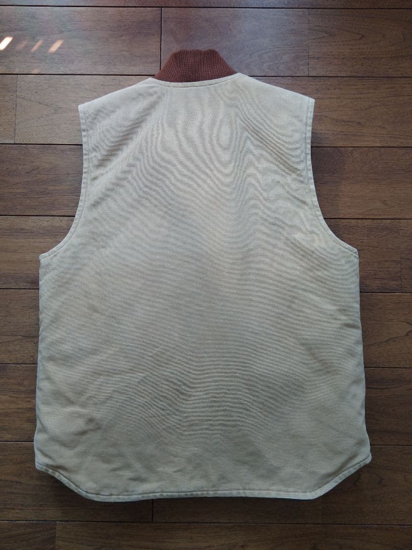 カーハート ダックベスト メキシコ製 ベージュ サイズ:M carhartt