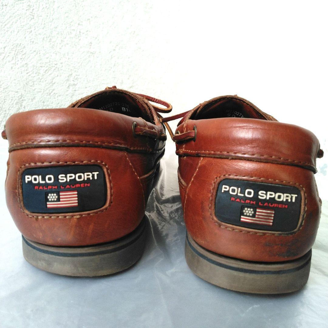 革質良好! ラルフローレン　ポロスポーツ　デッキシューズ　ブラウン　9D