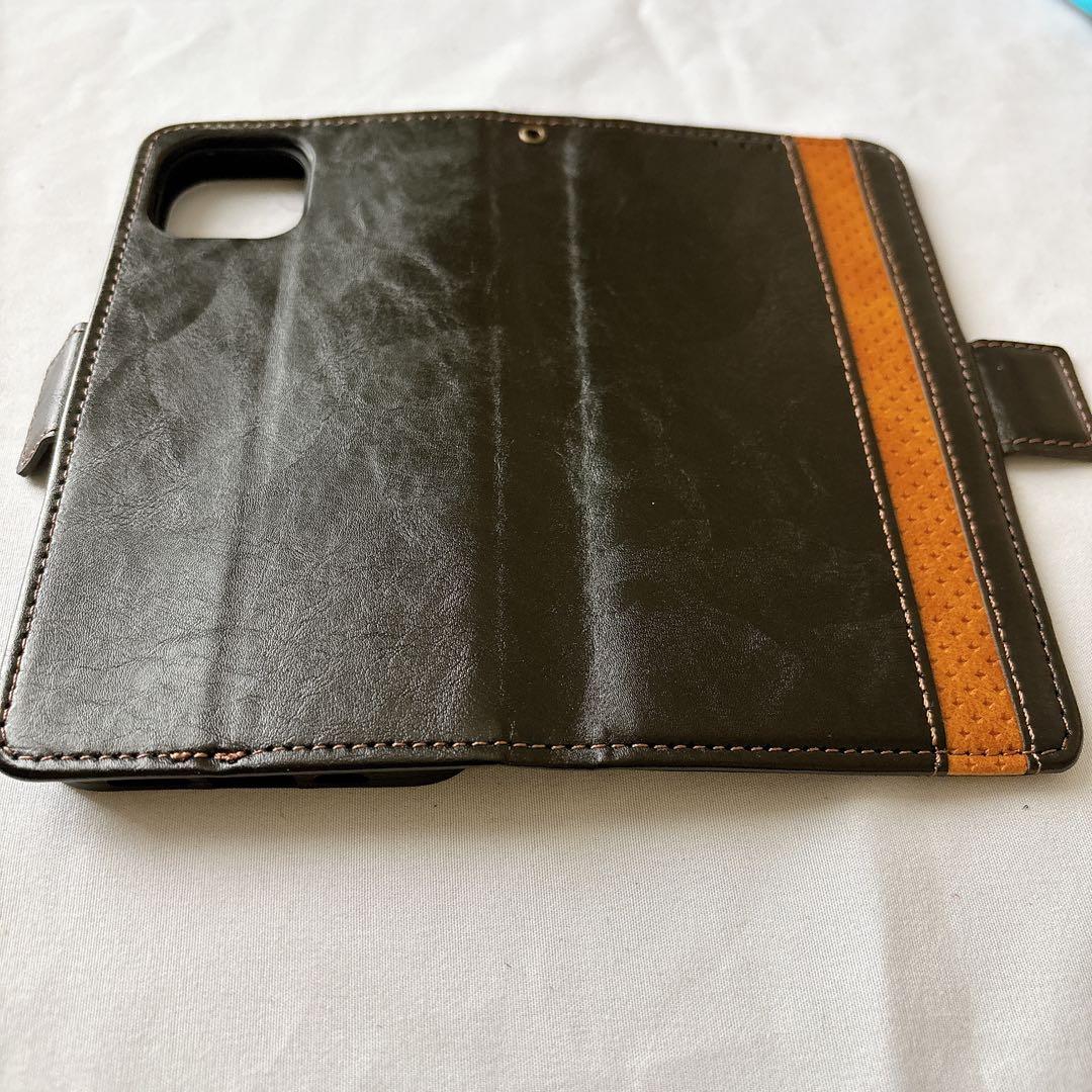 iPhone 13 ケース 手帳型ケース カード収納 スタンド ブラック