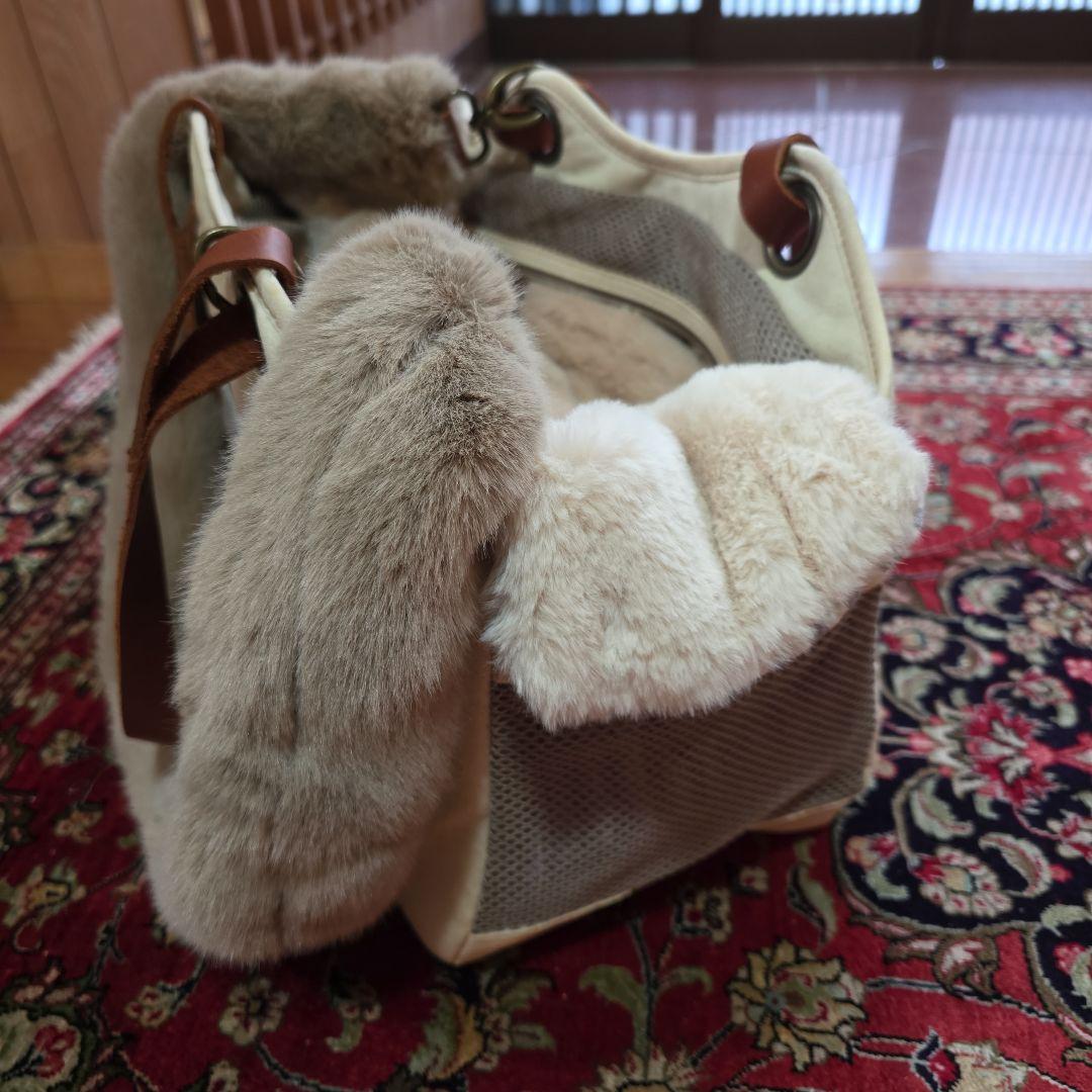 ✨希少✨LA発Louisdog高級ペットキャリーバッグ ファー取り外し可軽量通気