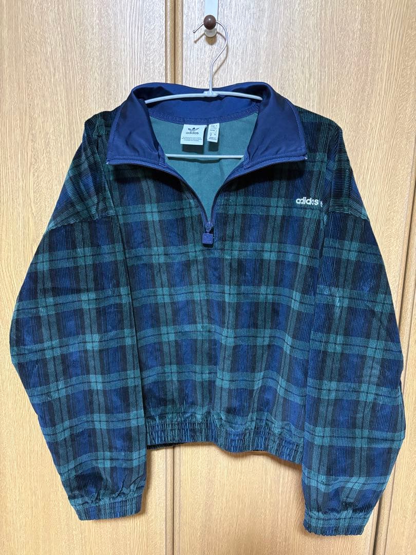 IX1054 コーデュロイ タータン ハーフジップトップ