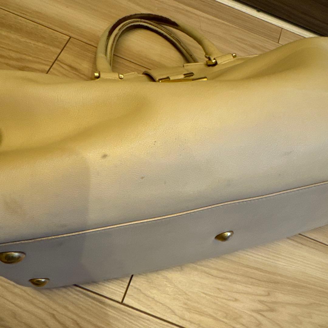 サンローラン　YVES SAINTLAURENT Yラインハンドバッグベージュ