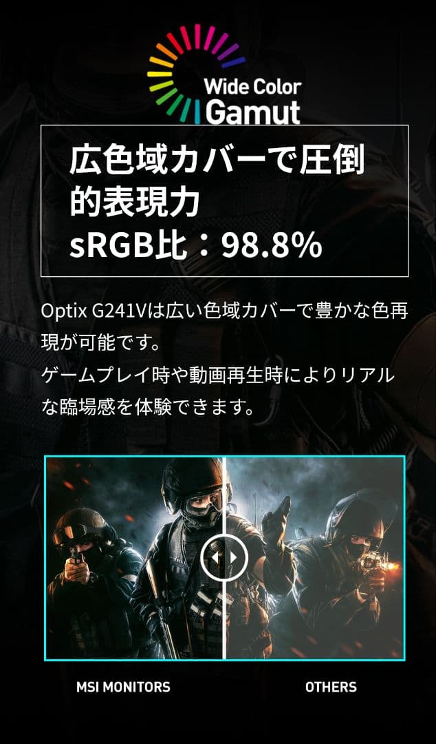 【美品】MSI OPTIX G241V 23.8インチ ゲーミングモニター②