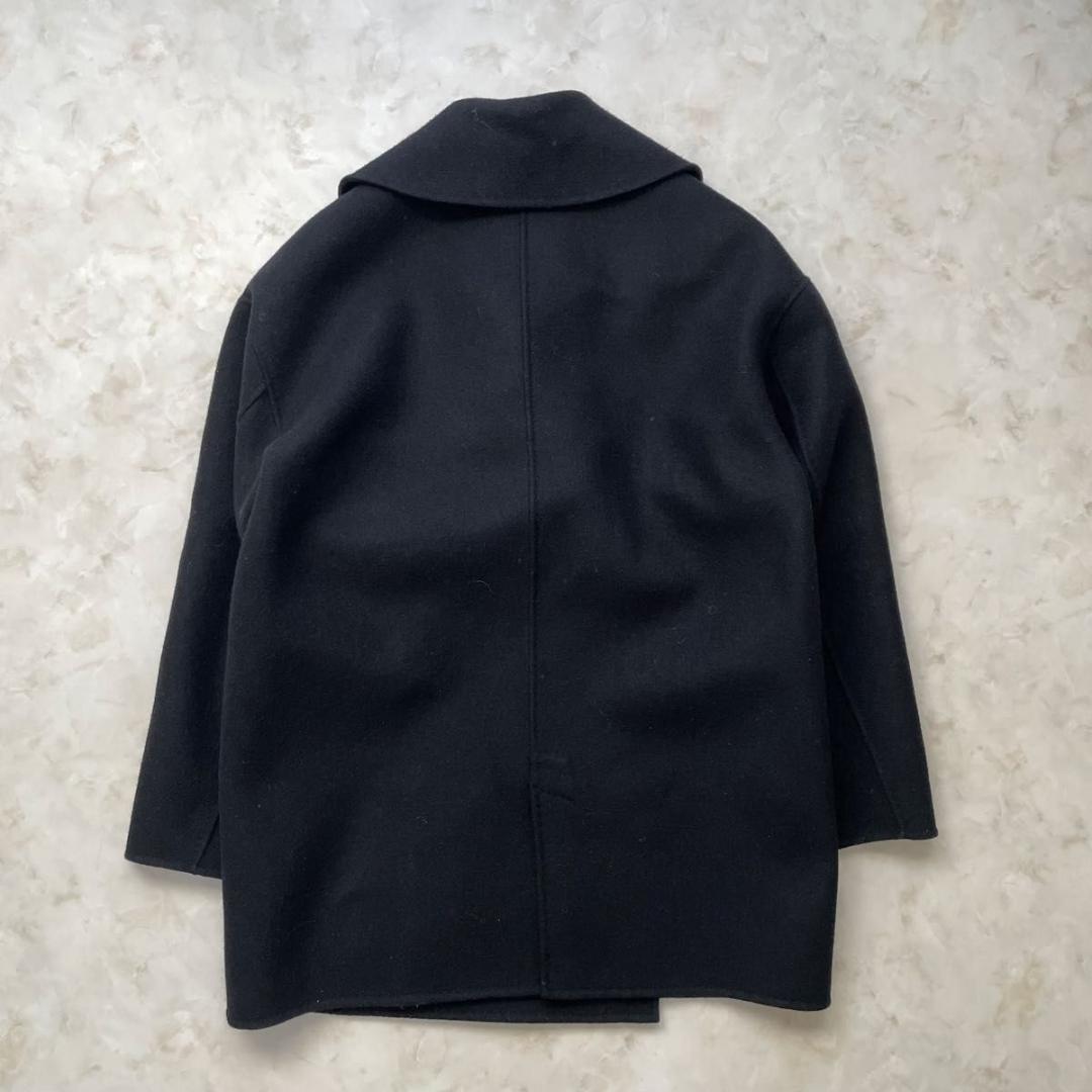 【美品】EBURE ヘビーメルトンビッグカラーショートコート　ピーコート M