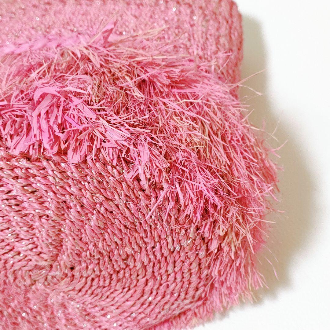 ①アルベルベロ / オレボレブラ フリンジかごバッグ 小ぶり ブタさん刺繍