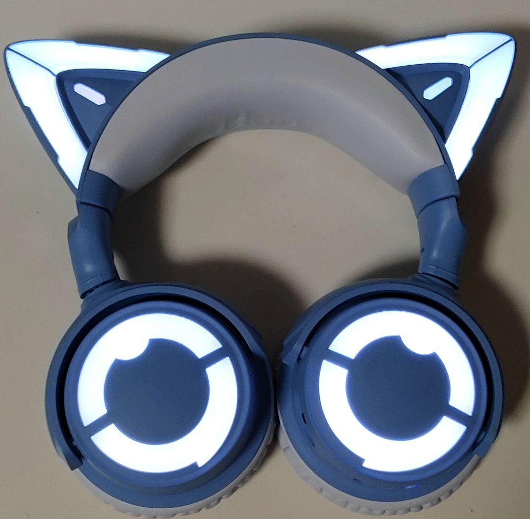 YOWU RGB 猫耳ヘッドホン　カラー 水色