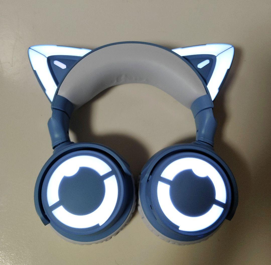 YOWU RGB 猫耳ヘッドホン　カラー 水色