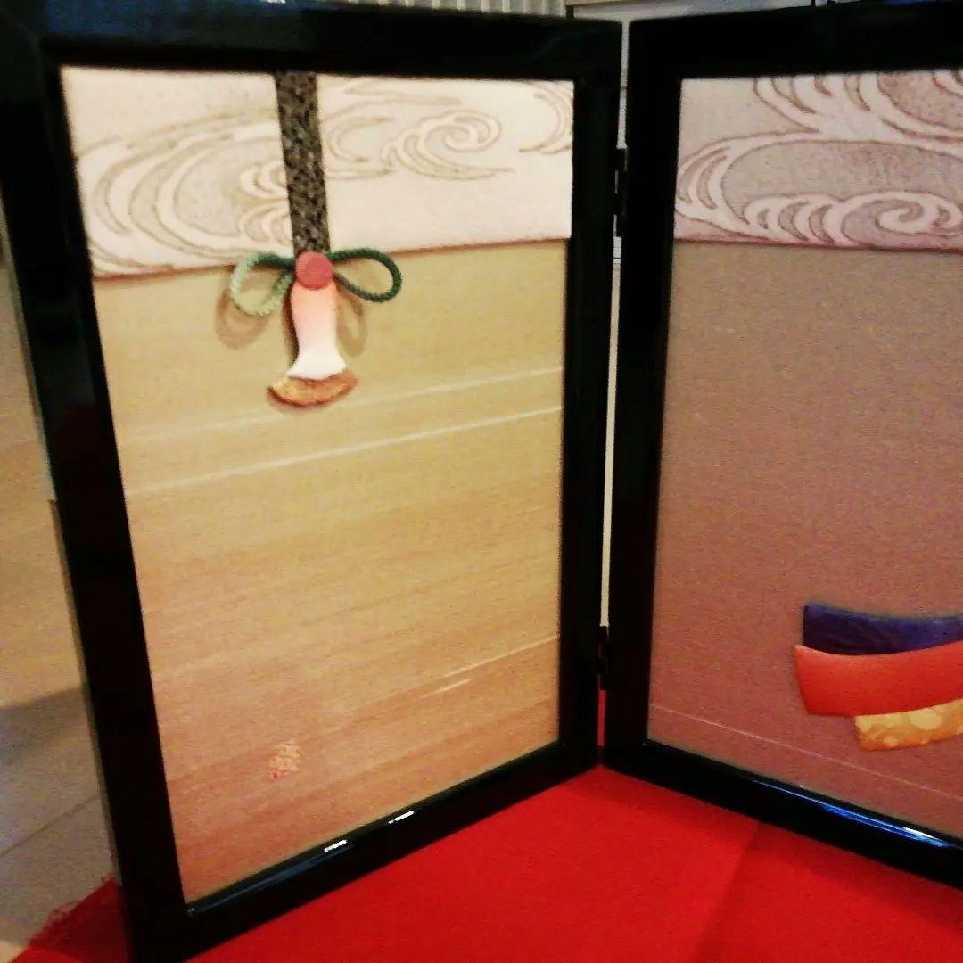 ひな祭り飾り屏風(刺繍)『山口真木』作品