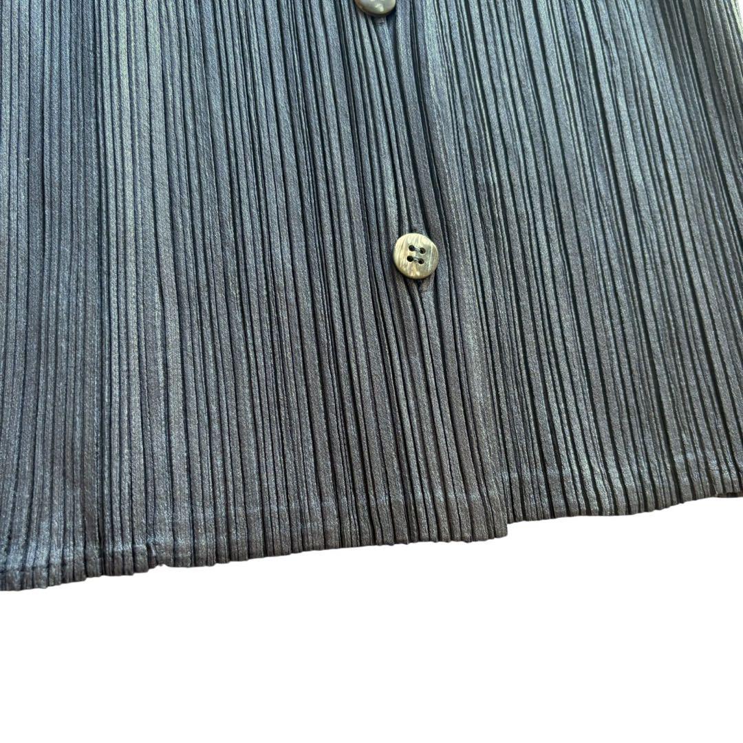 プリーツプリーズ チュニックカーディガン ダークグレー 極美品 サイズ3