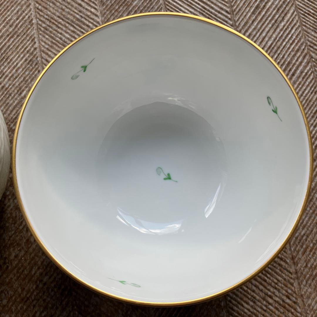 ヘレンド　1個　スラップボウル　アポニーグリーン