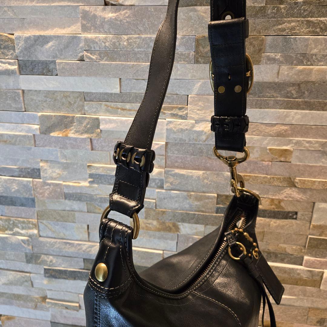 COACH オールド コーチ　ダッフル　ショルダーバッグ　バケツ型　レザー　黒