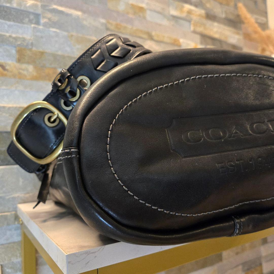 COACH オールド コーチ　ダッフル　ショルダーバッグ　バケツ型　レザー　黒