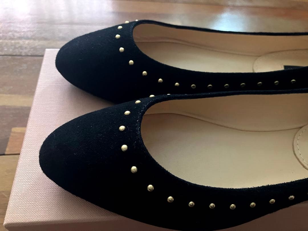 FABIO RUSCONI ブラック フラットシューズ　35 1/2