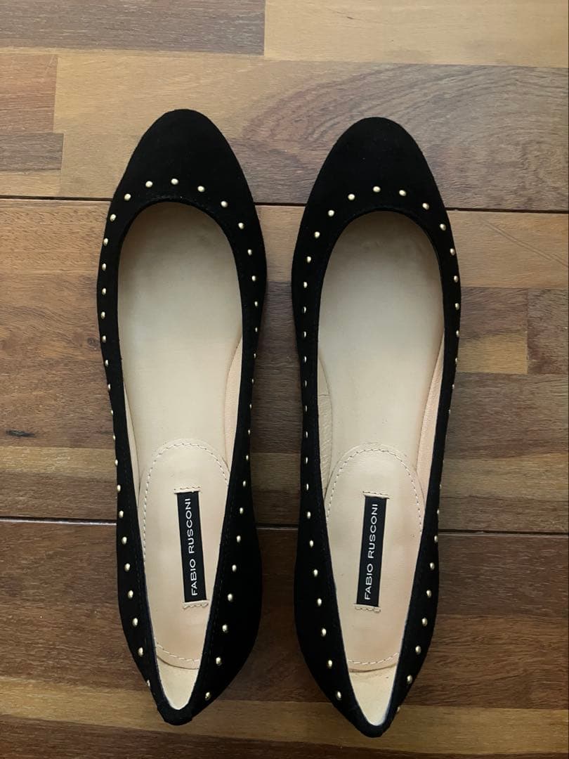 FABIO RUSCONI ブラック フラットシューズ　35 1/2
