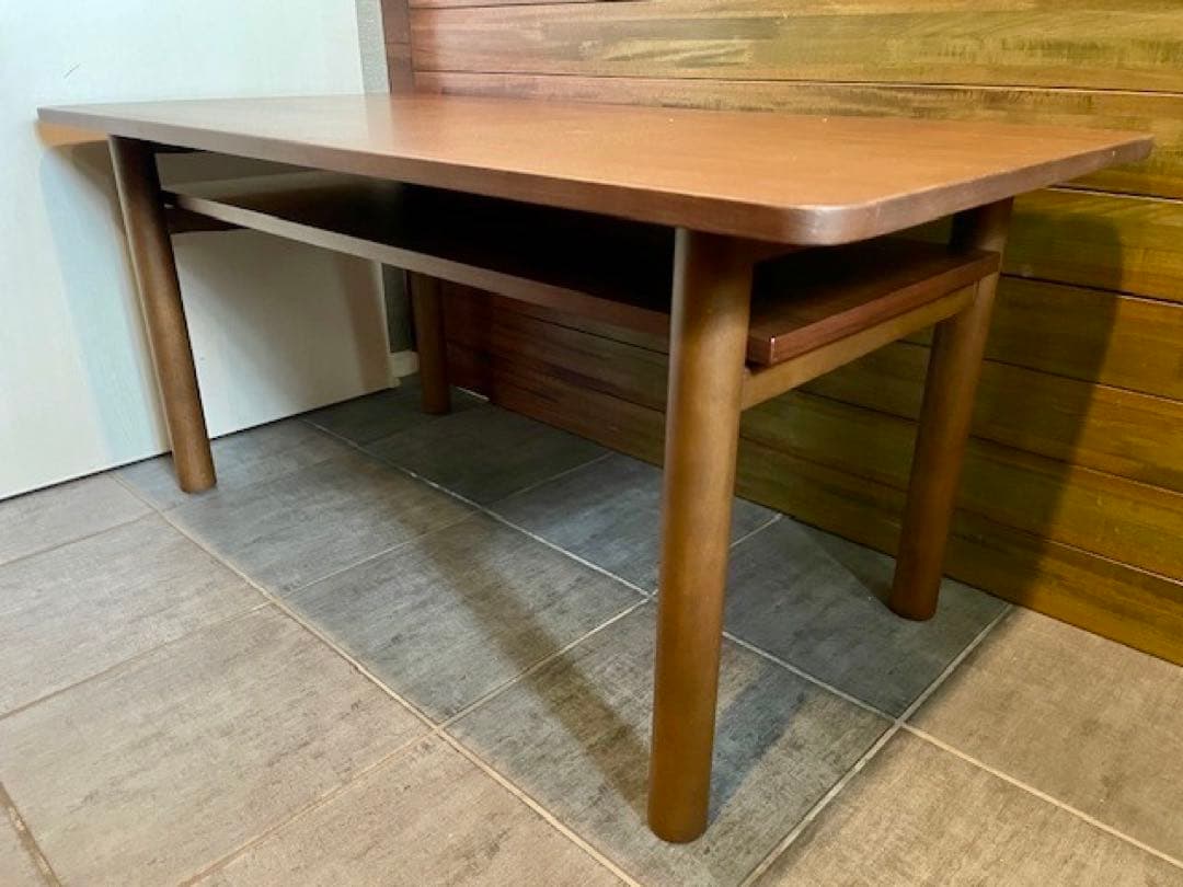 美品■MUJI/無印良品　木製ミドルテーブル　ウォールナット材/リビングテーブル