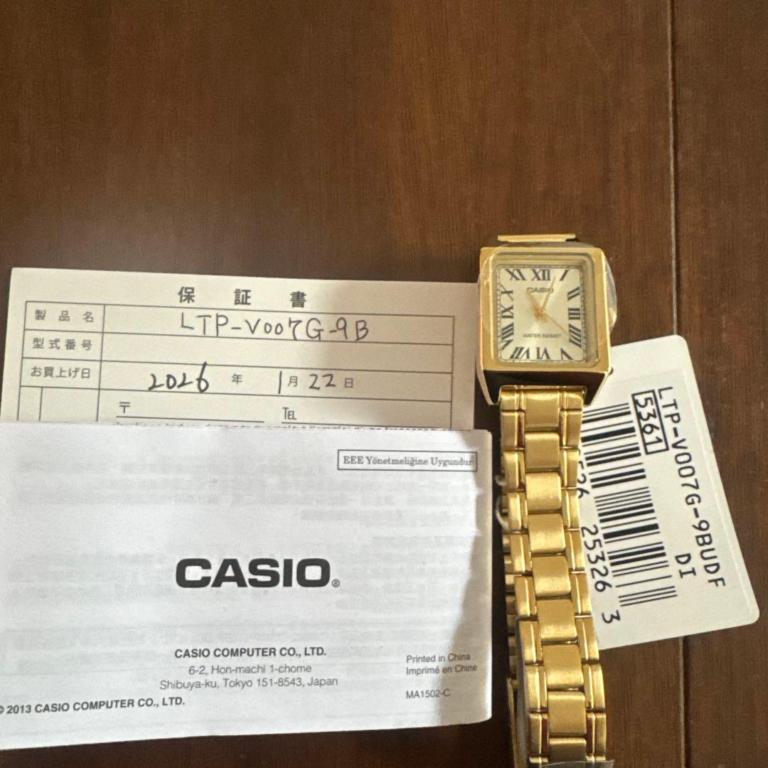 新品タグ付き CASlO ゴールド LTP-V007G-9B 腕時計 カシオ