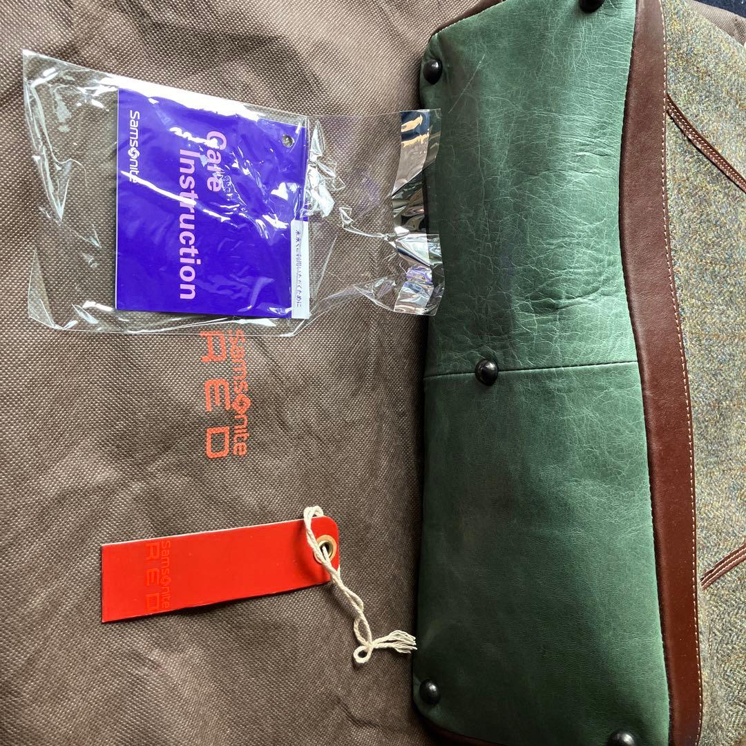 ツイードトートバッグ サムソナイト レッド　Harris&Tweed