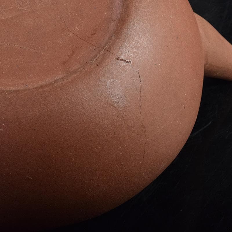 中国　花間伴咏月下侶吟　紫砂　朱泥　急須　茶壷　M　R7654