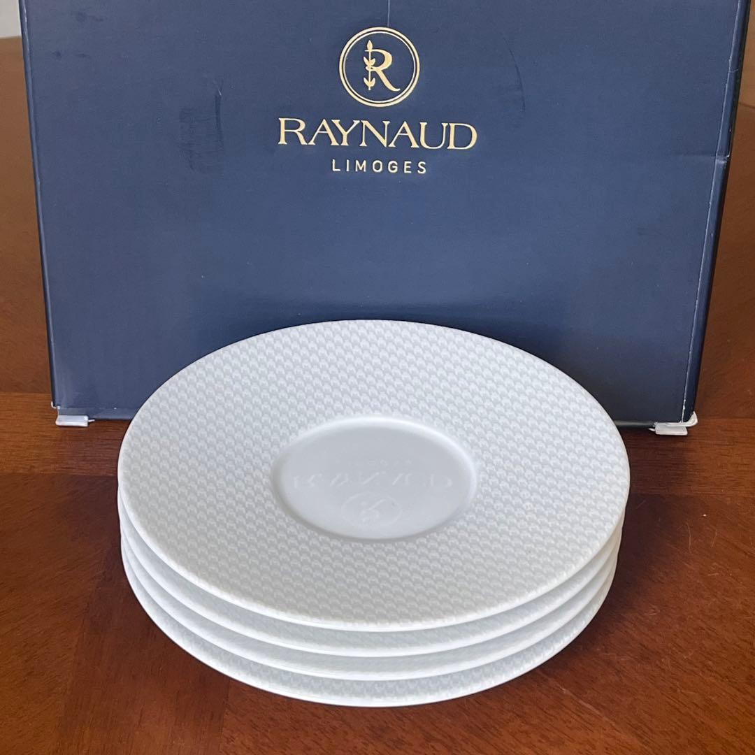 【未使用美品】レイノー★チェック★ケーキ皿　4枚