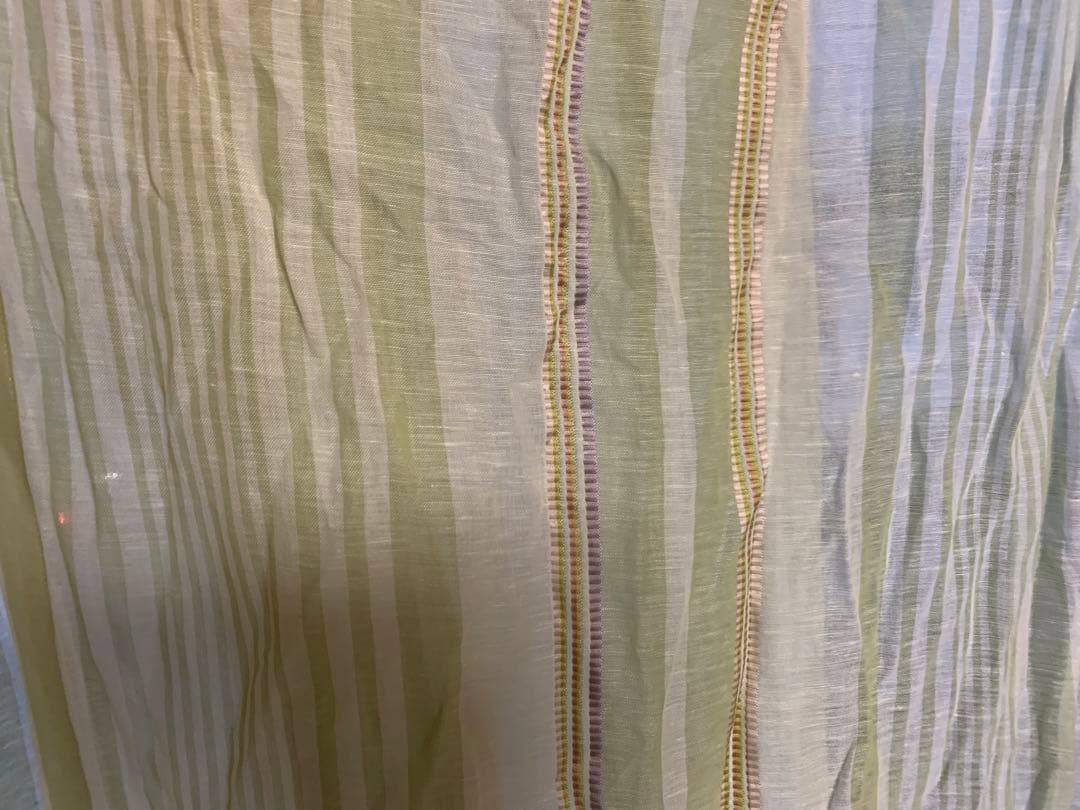 特価超美品フィスバカーテンfisba薄グリーン刺繍入1枚