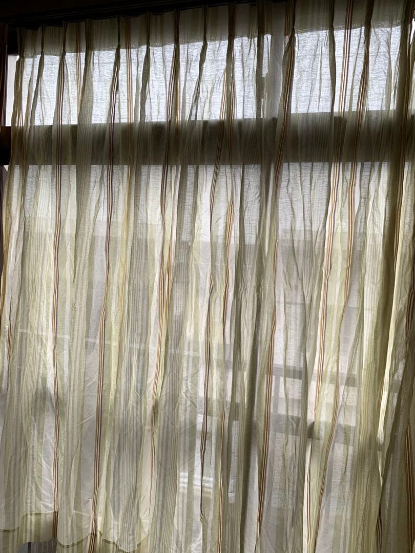 特価超美品フィスバカーテンfisba薄グリーン刺繍入1枚