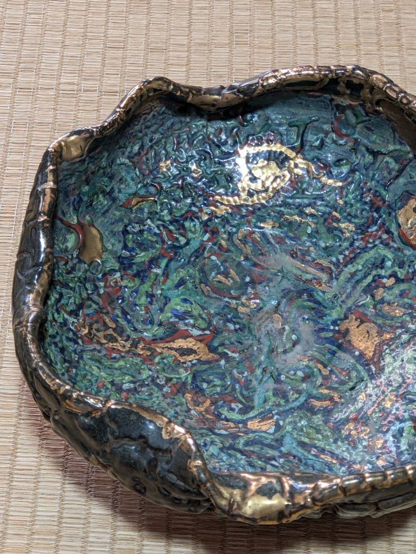 ⭐薩摩焼の絶品 美術工芸品 蛇蝎釉 どんこ釉 茶道具 菓子鉢 珍物 骨董品
